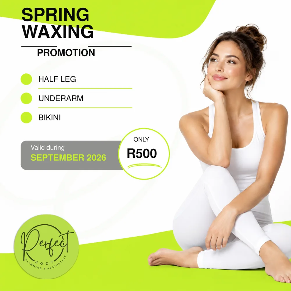 Spring Waxing Promotion: half leg, underarm and bikini for R500 during September 2026